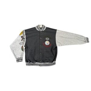 Vintage Pittsburgh Steelers Long Gone Varsity Jacket Mens Large Steel Curtain